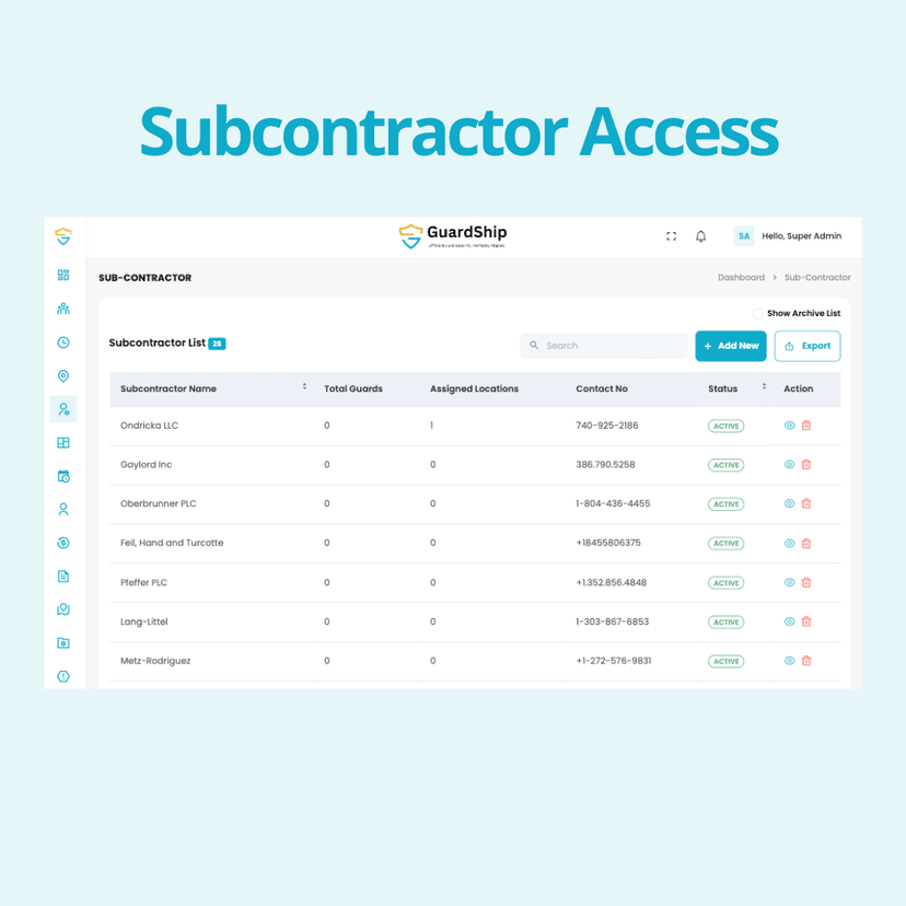 Subcontractor Management System