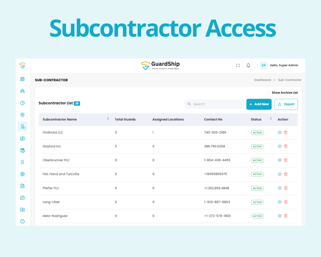 Subcontractor Management System